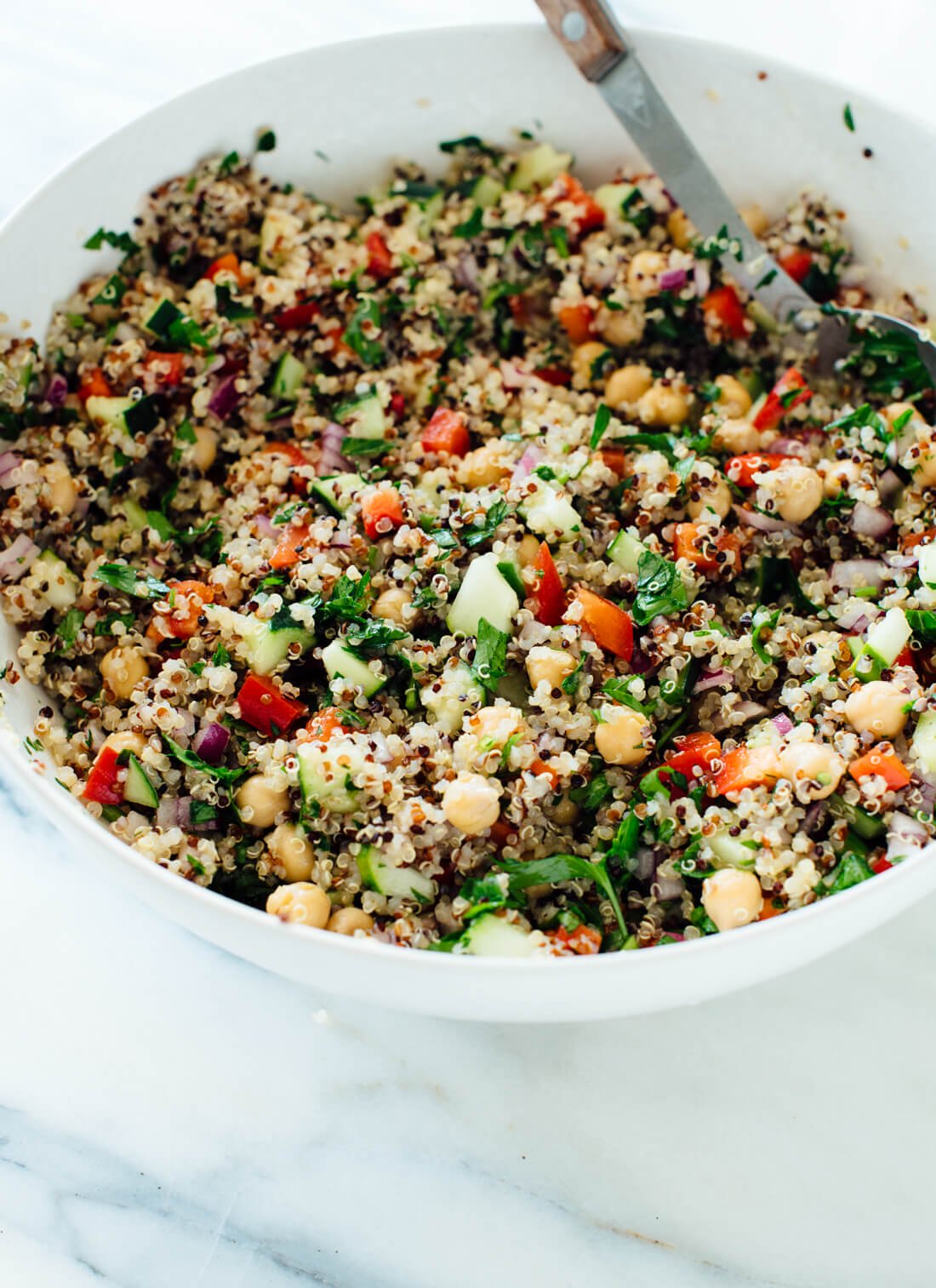 Cooking with Lucas Quinoa salad with zucchini and chickpeas