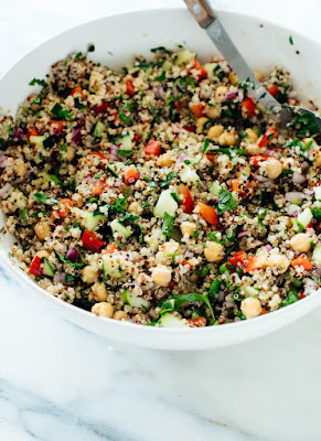 Cooking with Lucas: Quinoa salad with zucchini and chickpeas
