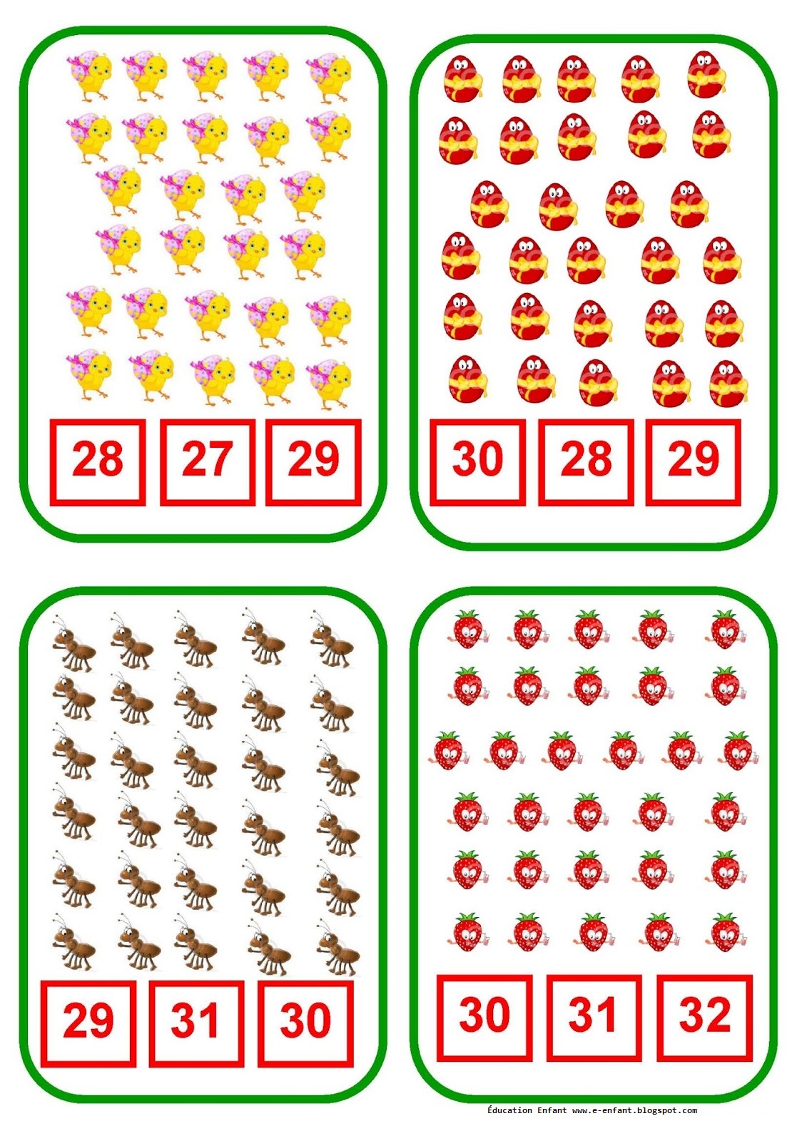Peindre le numéro qui correspond au nombre correct d'objets Éducation