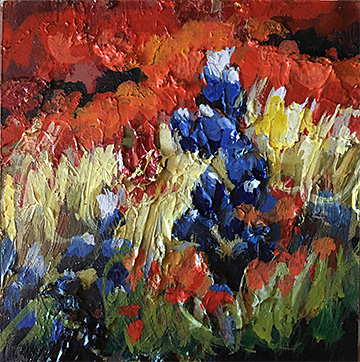 New Textured Bluebonnet And Texas Wildflower Painting By Niki Gulley