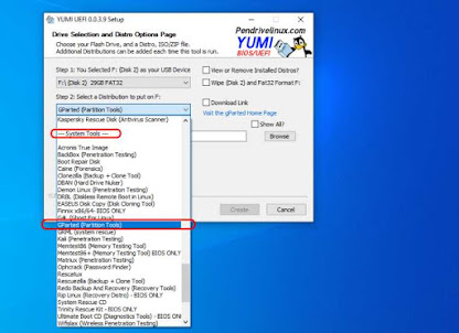 make gparted live usb with yumi