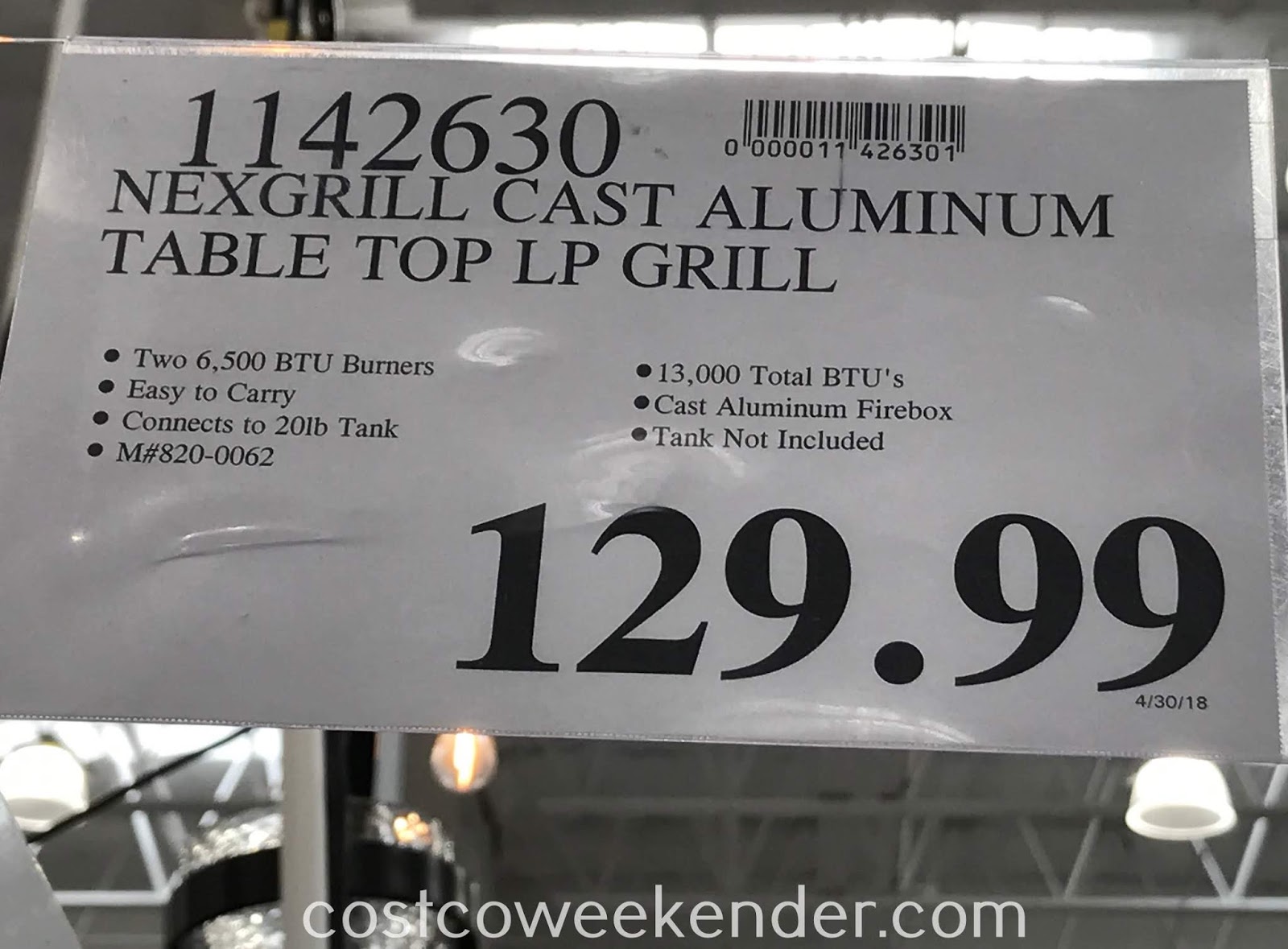 Nexgrill Fortress 2 Burner Cast Aluminum Table Top Gas Grill Costco Weekender