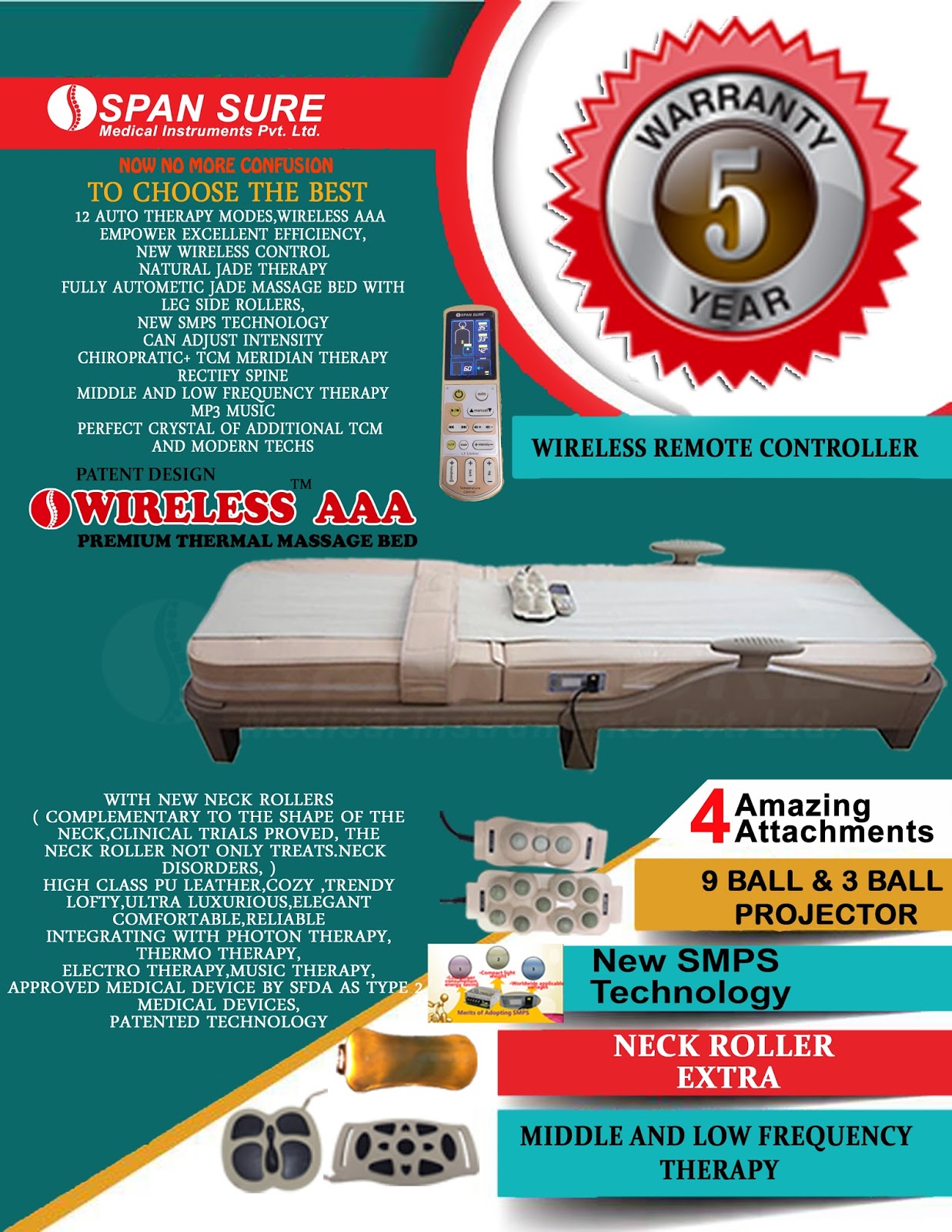 WIRELESS AAA THERMAL MASSAGE BED
