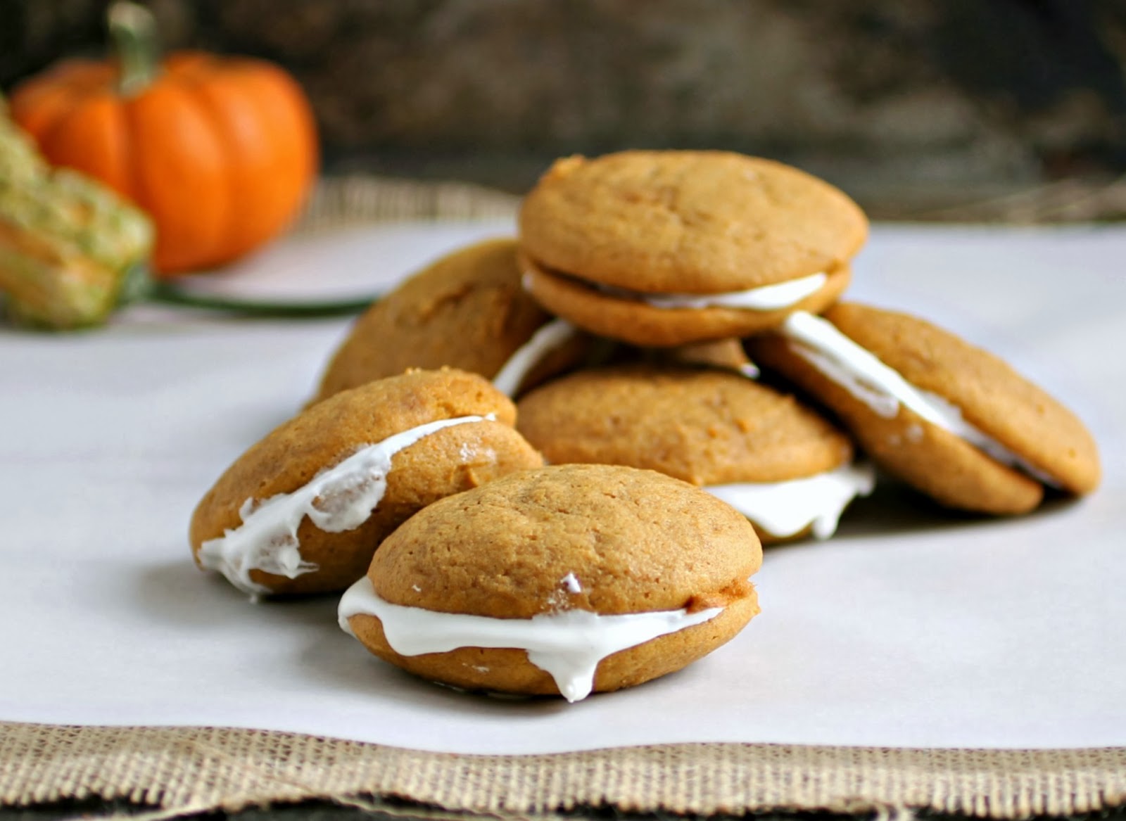 Pumpkin Whoopie Pies With Cream Cheese Filling - Taste And See