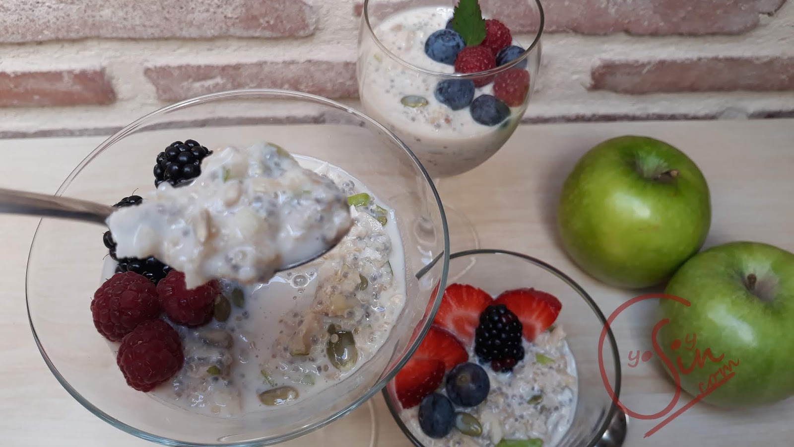 BIRCHER MUESLI de quinoa sin gluten, sin lácteos, sin azúcar, sin avena