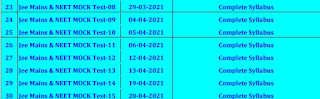 ACCELERATE PHYSICS Test Schedules