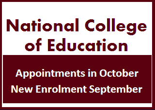 National Colege of Education Appointments in October 