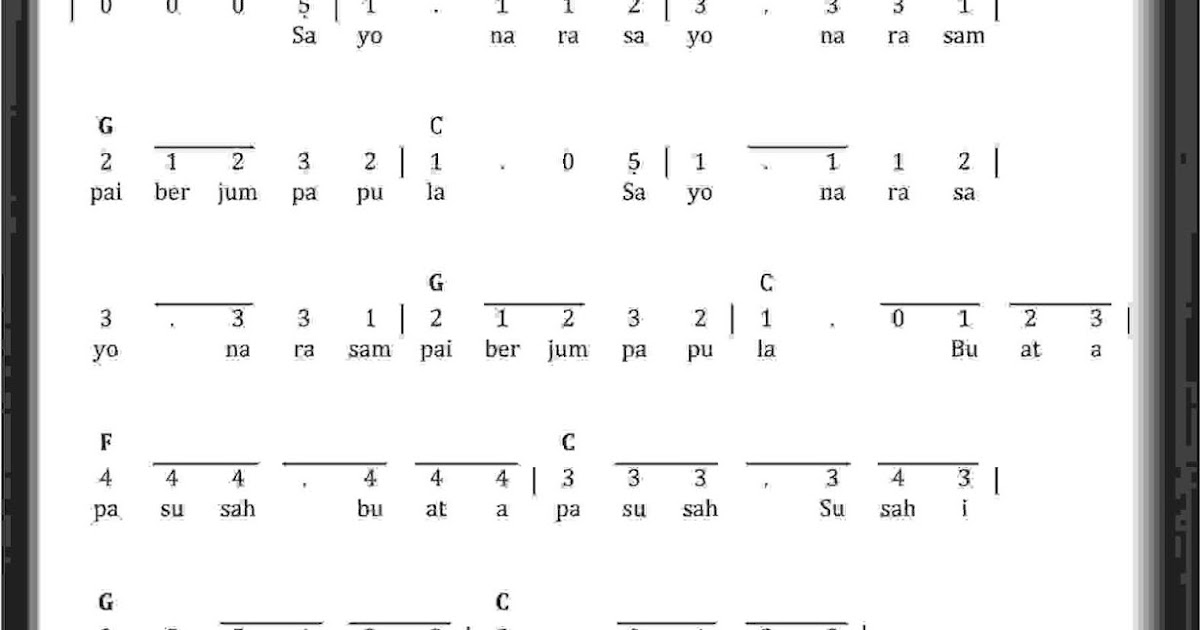 Not Angka Sayonara SEKITAR MUSIK