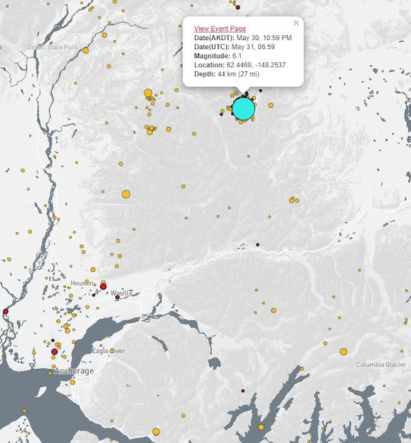 Image of earthquake map Alaska