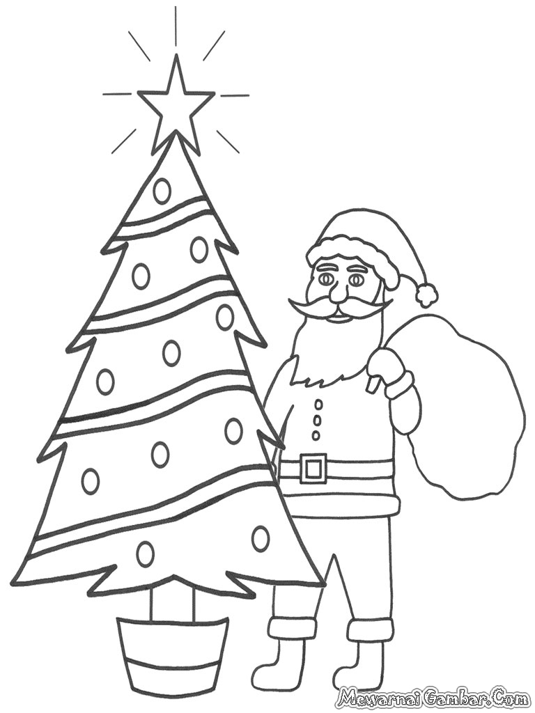 Gambar Mewarnai Pohon Natal - IMAGESEE