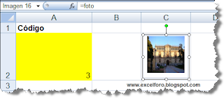 Cómo asociar una imagen al valor de una celda en Excel 2007.