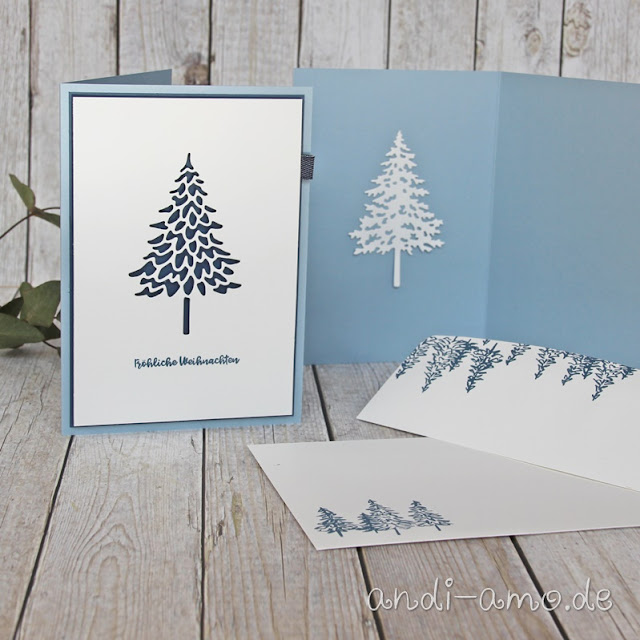 Weihnachtskarte Tannenwald Stampin Up In The Pines