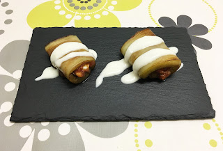 Canelones de berenjena con huevo y crema de queso