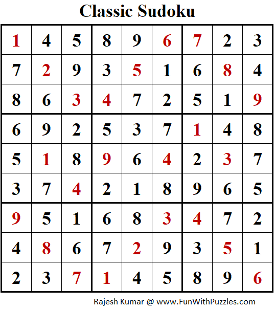 Classic Sudoku Puzzles (Fun With Sudoku 324, 325)