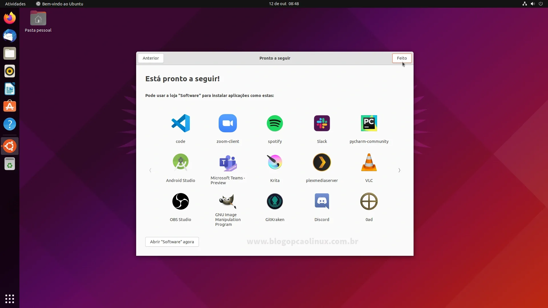 Prévia de alguns dos aplicativos disponíveis na Ubuntu Software