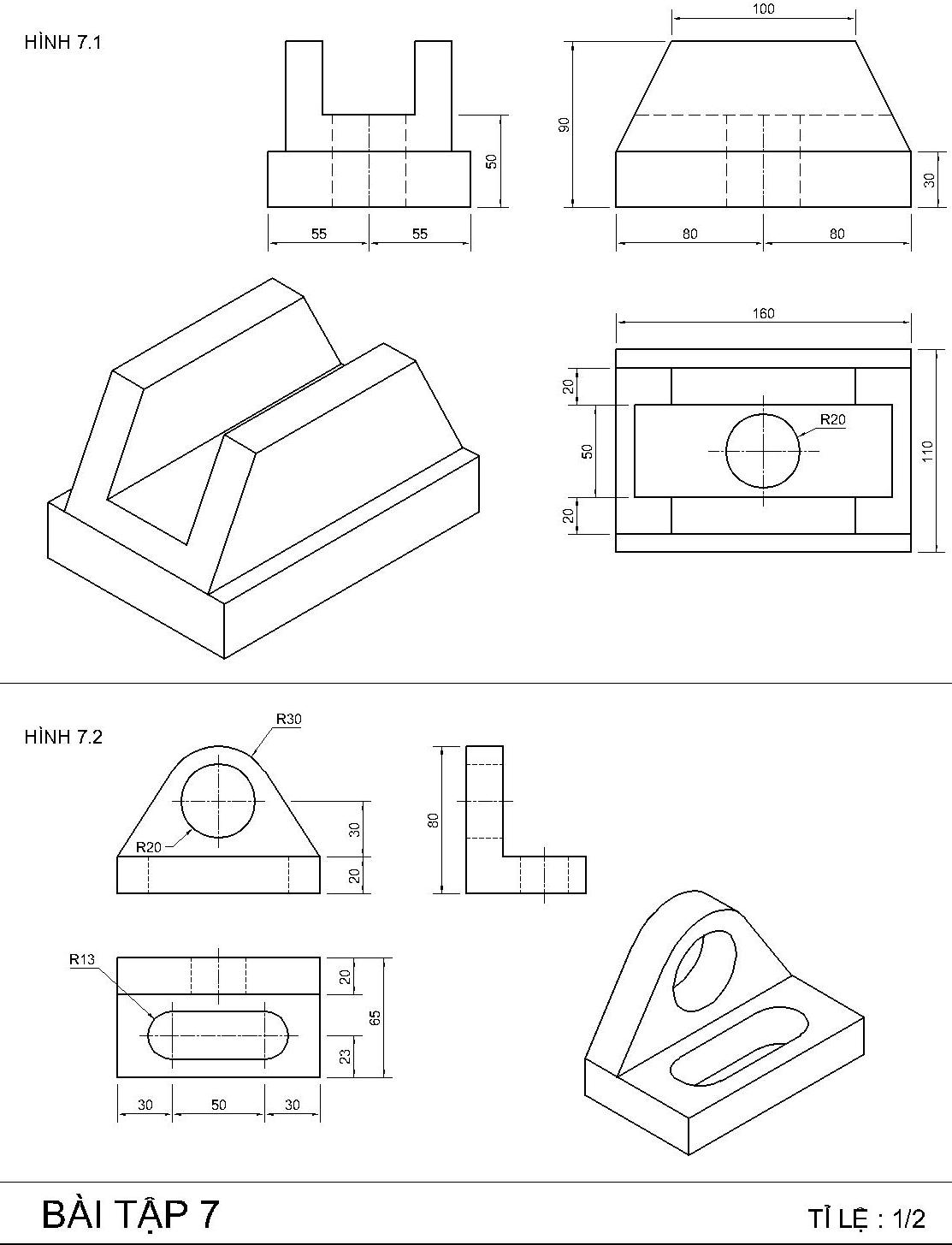 Hướng Dẫn Vẽ Bài Tập Trên Autocad (Phần 7) - Quy Cách Kích Thước