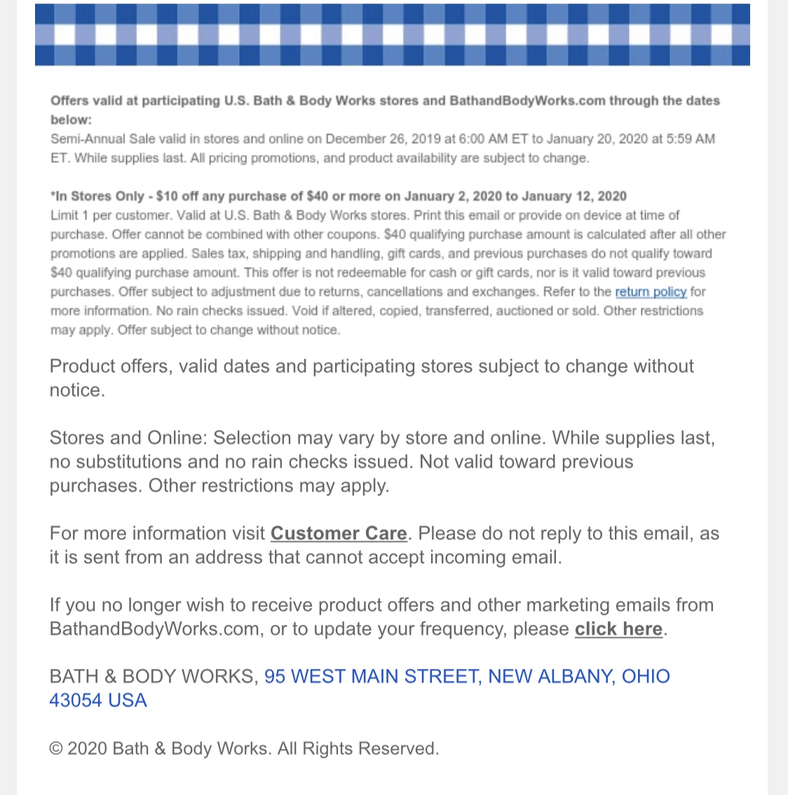 Life Inside the Page Bath & Body Works Today's Email January 8, 2020