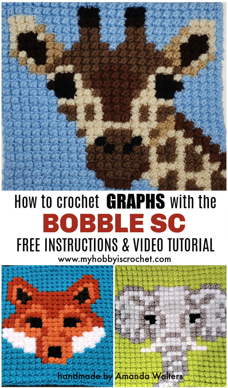 How to Crochet Graphs with the Bobble Single Crochet Stitch, Instructions & Video Tutorial