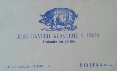 Tarjeta Visita José Cavero Binéfar