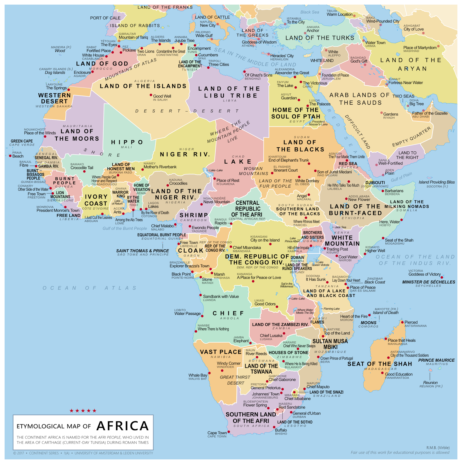 Etymological Map of Africa - Vivid Maps