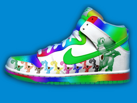 Bowser x Yoshi Nike Dunks High Sneaker Koopa Shoes | Colorful Nikes