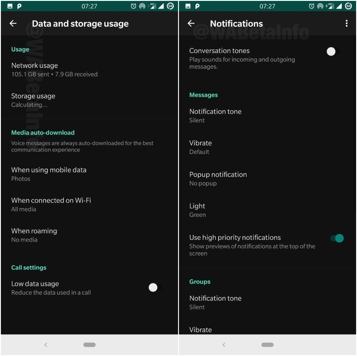 First Look At The WhatsApp's Dark Mode