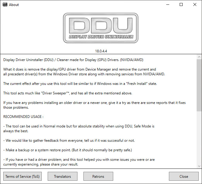 Display Driver Uninstaller 18.0.4.4