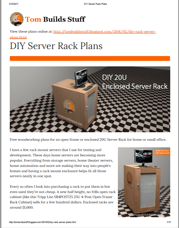 diy server rack plans