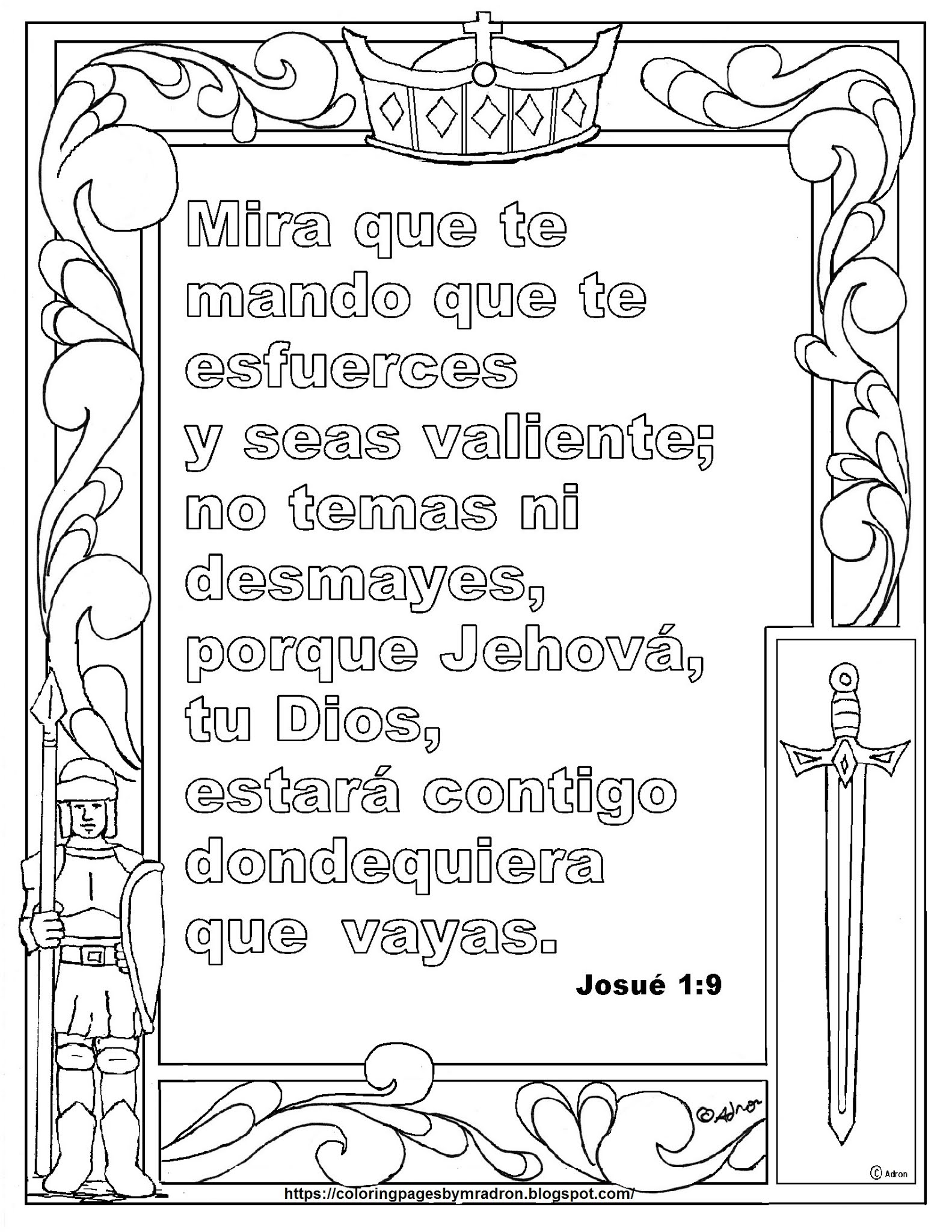 Joshua 1 9 Bible Coloring Pages - Joshua%2B1.9%2BSpanish%2Bcolor%2Bpage%2B2019