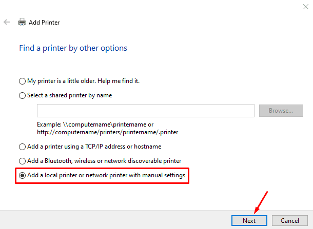 Windows10でローカルプリンターを追加する方法