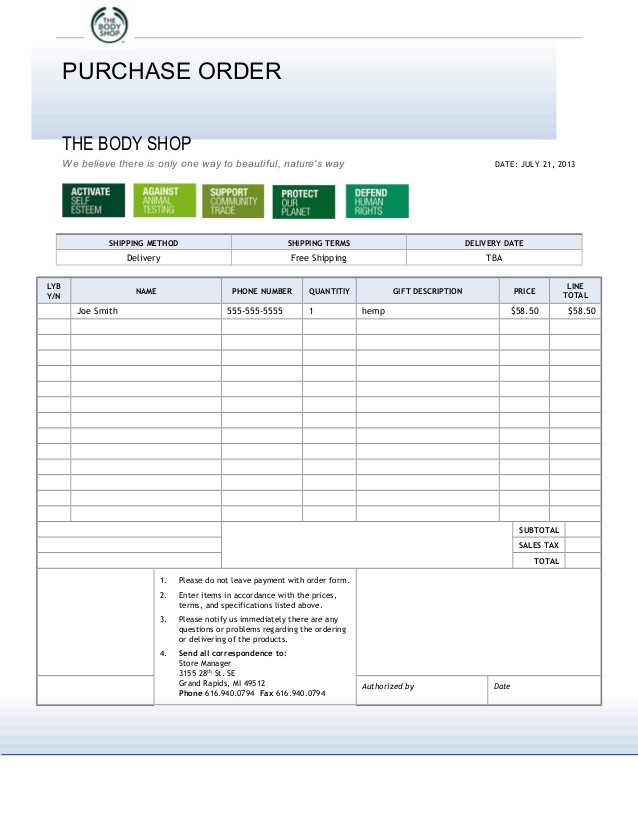 Body Shop Work Order Forms Invoice Template