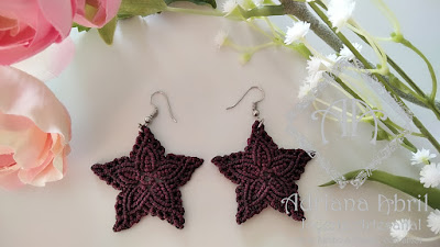 Pendientes en macramé, aros, aretes, Earrings, hoops, earrings in macramé by #AdrianaAbril