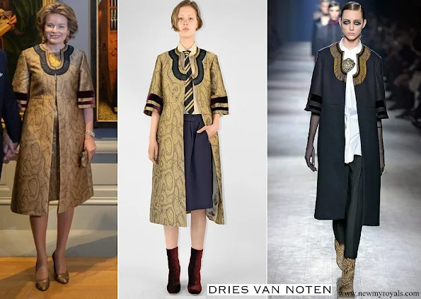 Queen Mathilde wore Dries Van Noten coat from A/W 2016-2017 collection