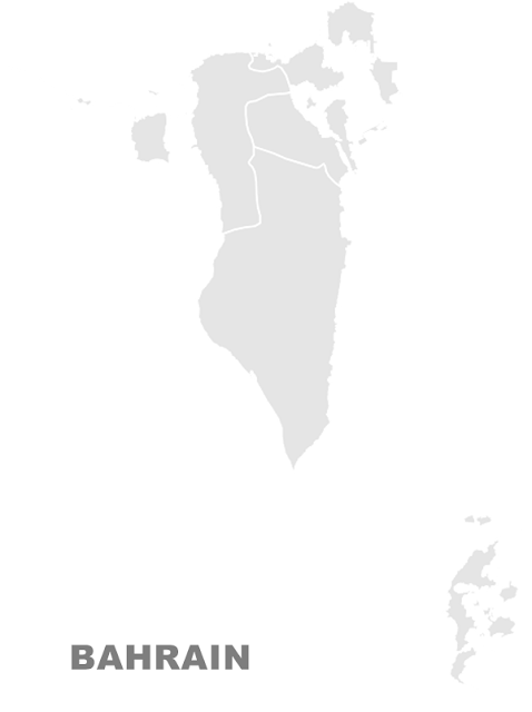 image: Printable Outline, Blank Bahrain Map (Grey Scale)
