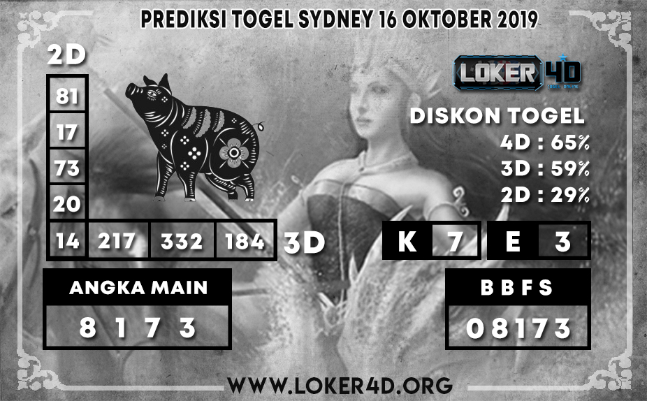 PREDIKSI TOGEL SYDNEY LOKER4D 16 OKTOBER 2019