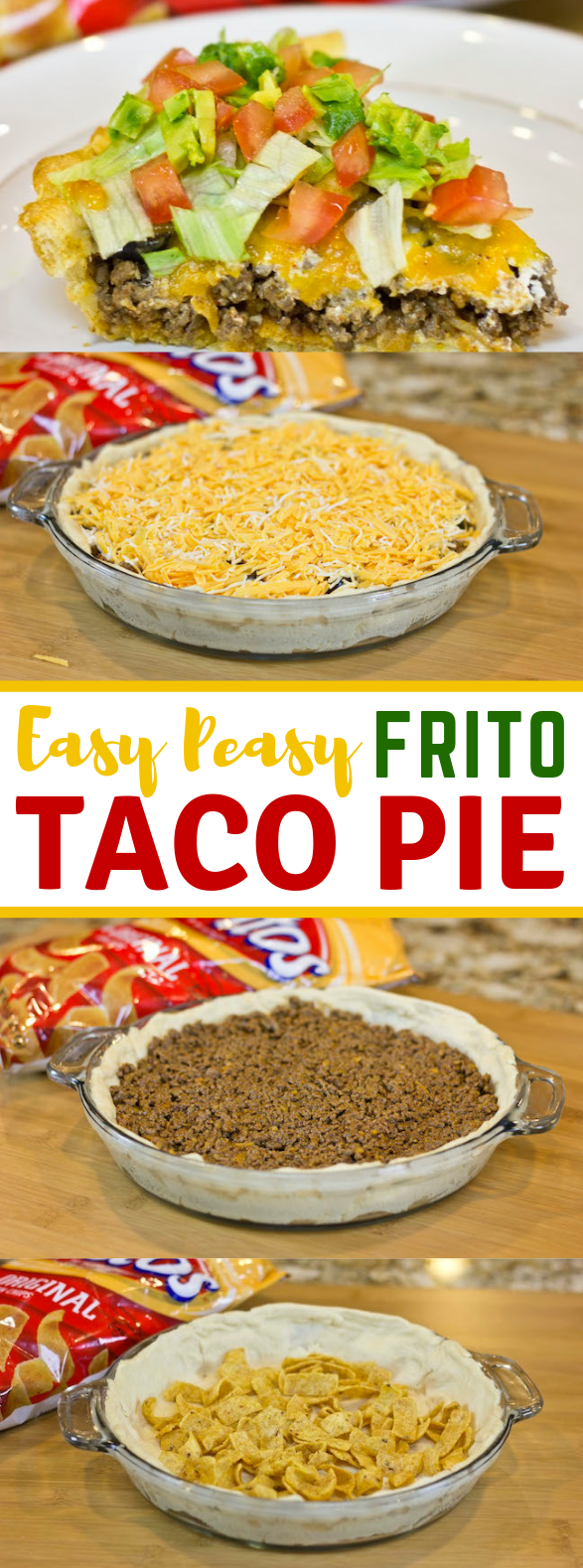 Frito Taco Pie With A Crescent Dough Crust #dinner #tacos