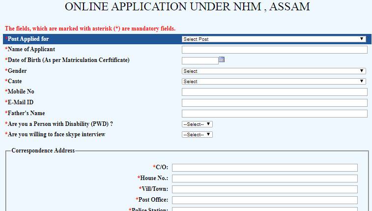 Apply for NHM Assam 2020