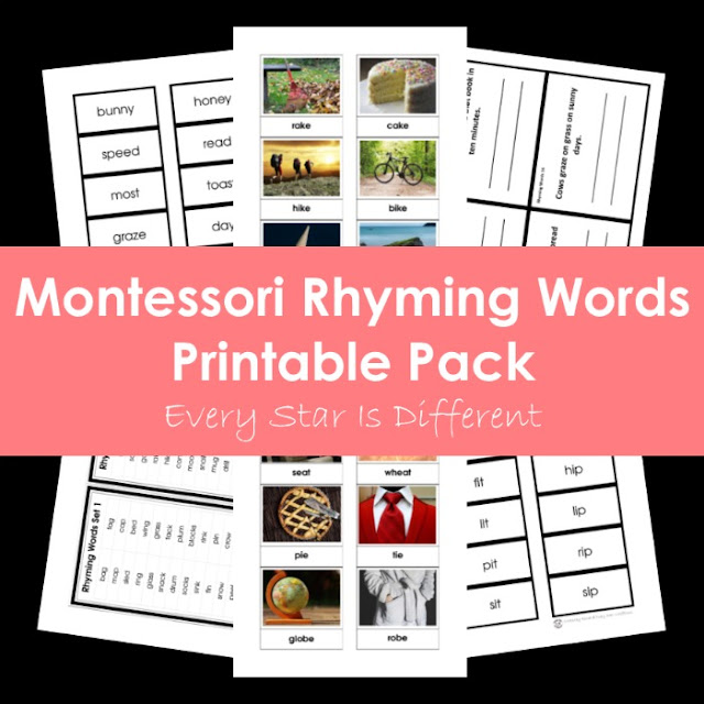 Montessori Rhyming Words Printable Pack