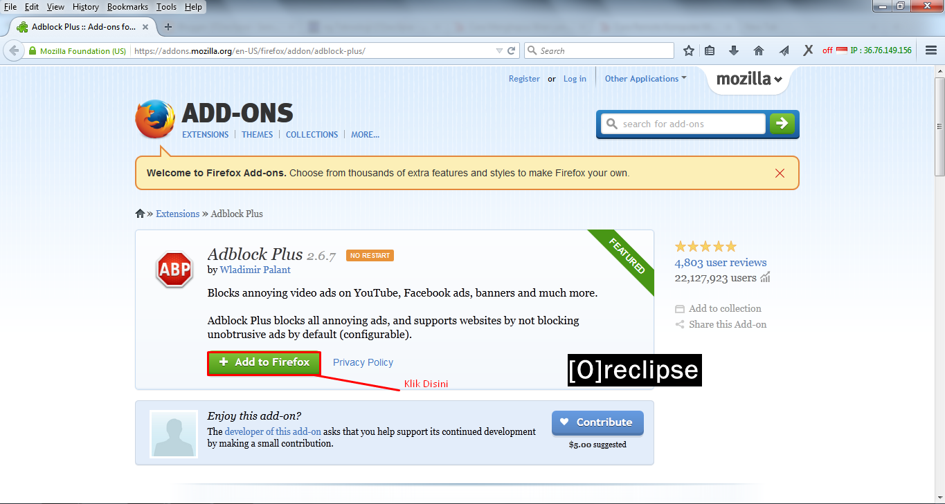 Cara Menghilangkan Iklan di Mozilla Firefox Oreclipse Semua Yang Ku