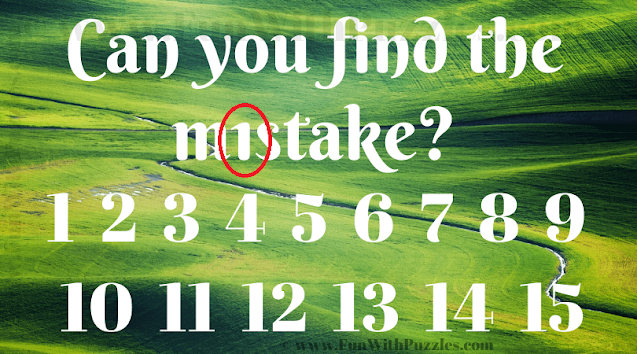 Can you find the m1stake? 1 2 3 4 5 6 7 8 9 10 11 12 13 14 15