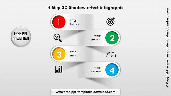 4 Step 3D Shadow effect infographic Template Download