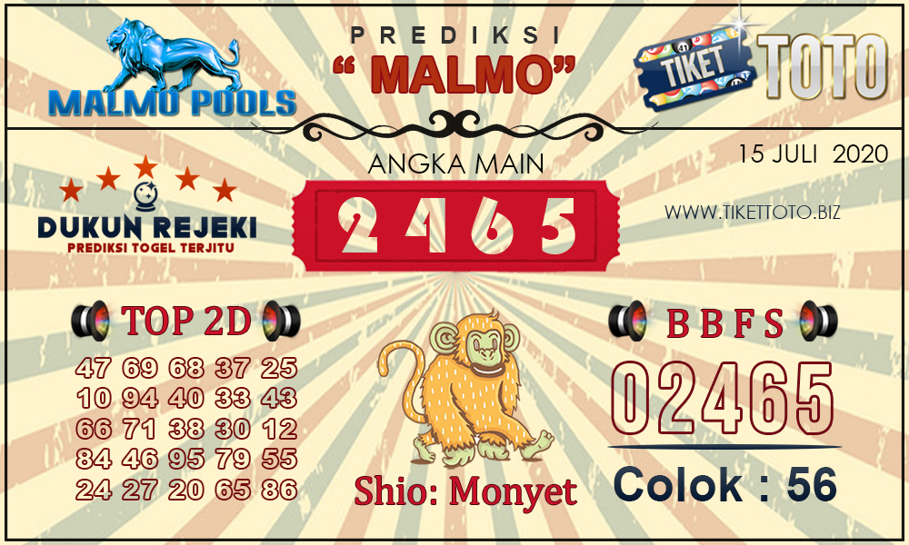 Prediksi Togel MALMO TIKETTOTO 15 JULI 2020