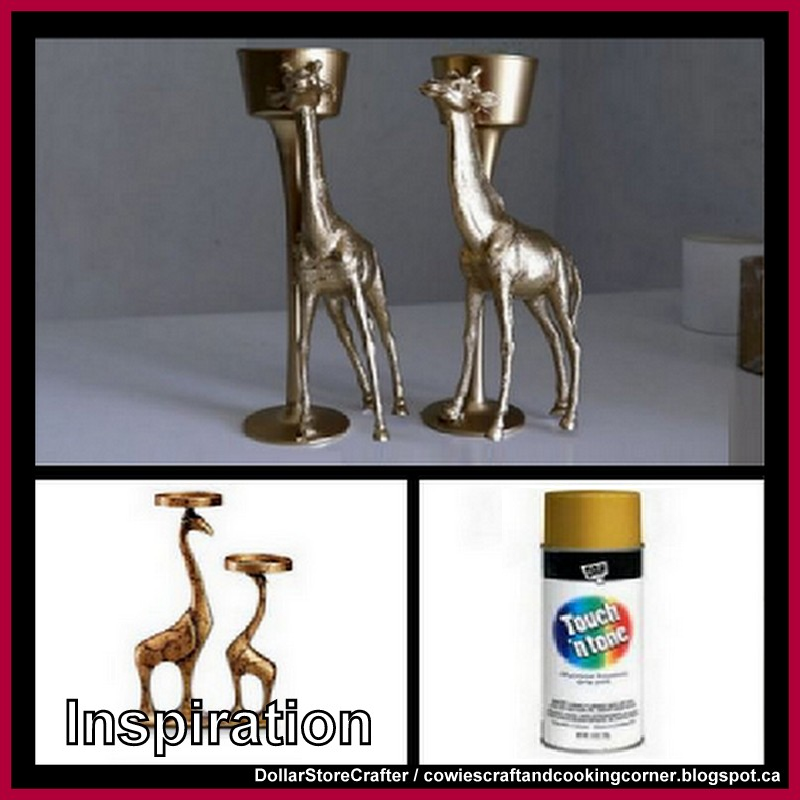 Dollar Store Crafter DIY Giraffe Pillar Candleholders Using Dollar