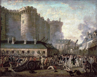 imagem da queda da Bastilha durante a Revolução Francesa que instalou uma democracia moderna
