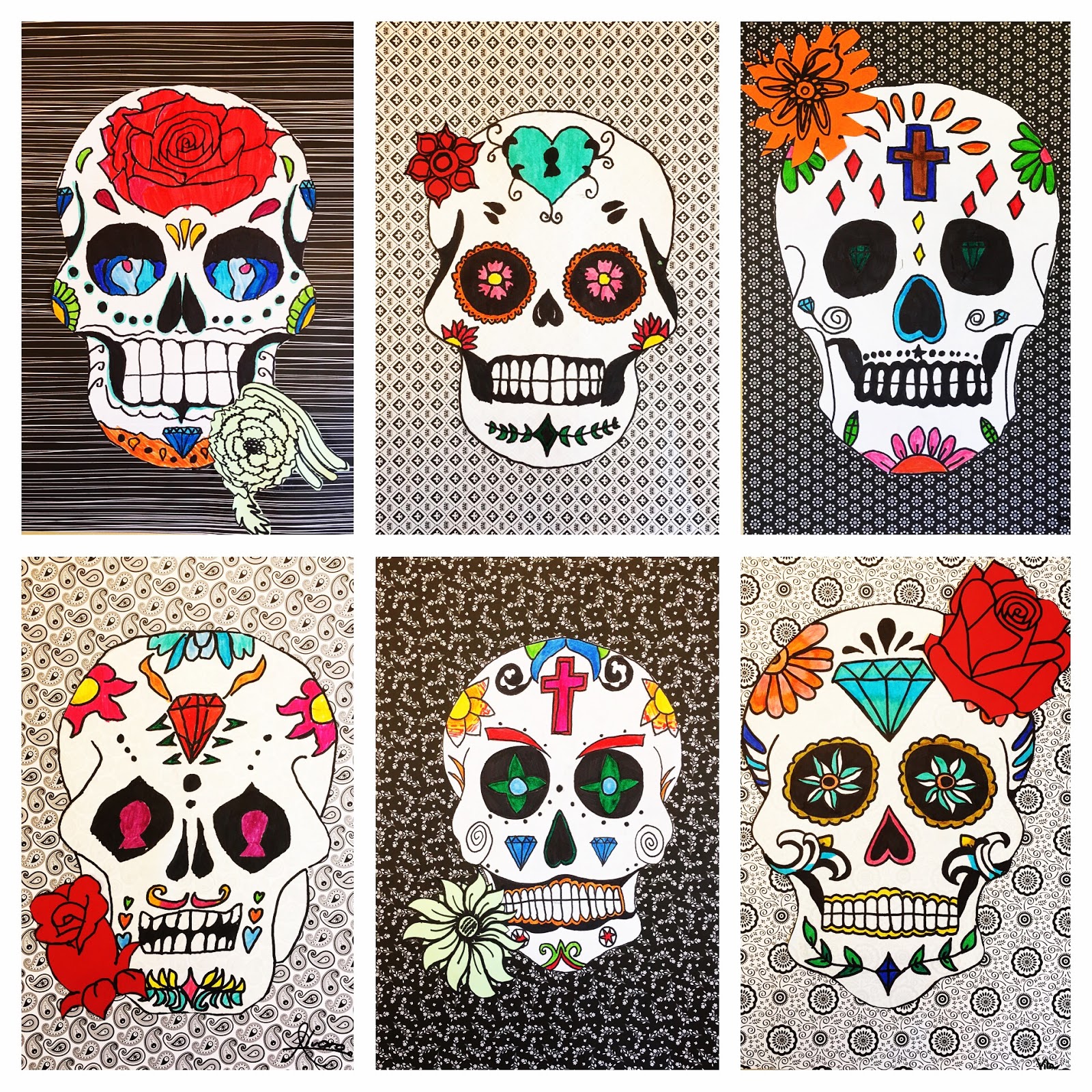 Art Room Britt Dia de los Muertos Sugar Skulls