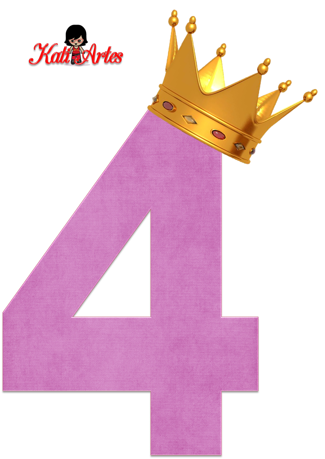 Números Violeta Claro con Coronas. - Oh my Alfabetos!