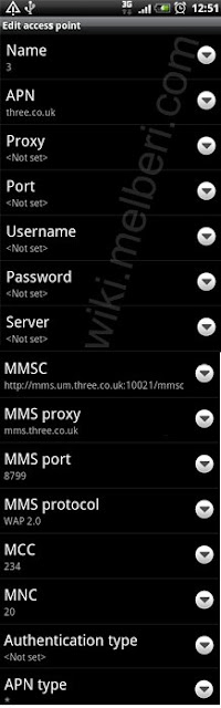 Three UK APN Settings for Android