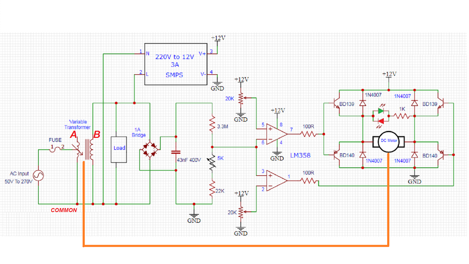 Automatic AC Voltage Stabilizer Without microcontroller (Motorized