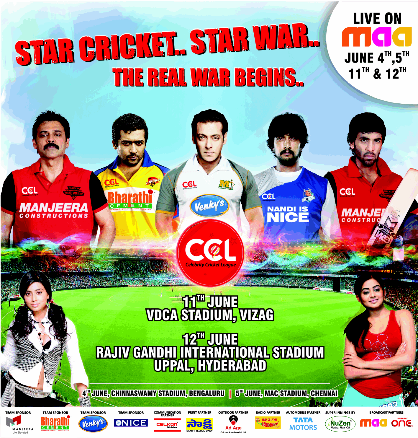 Celebrity Cricket League Live On Maatv