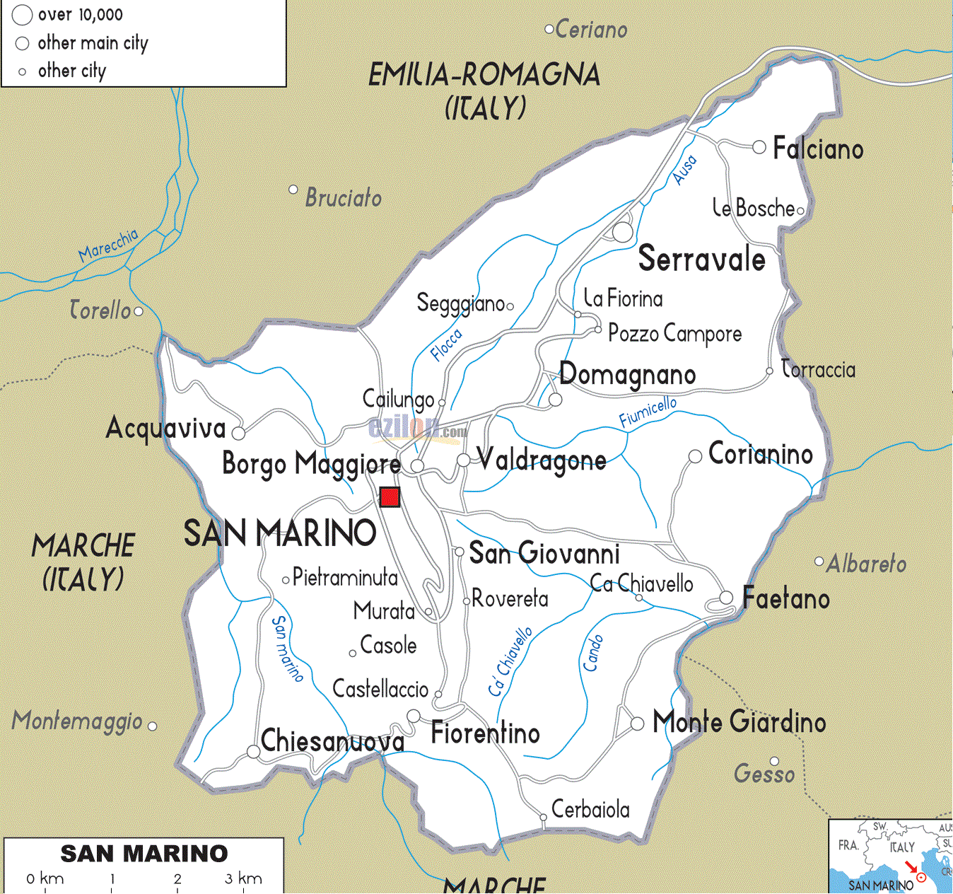 Где находится марино. Сан Марино на карте. Сан-Марино Страна на карте. Реки Сан Марино.